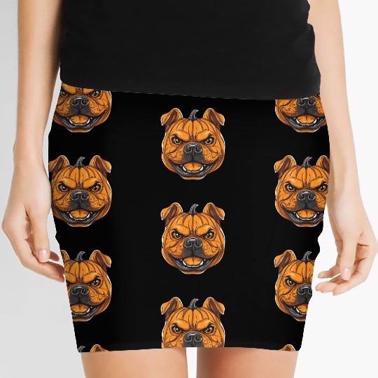 Pumpkin Dog Halloween Dog Pumpkin Women's Mini Skirts