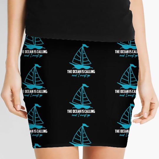 Florida Keys THE OCEAN IS CALLING I MUST GO Women's Mini Skirts