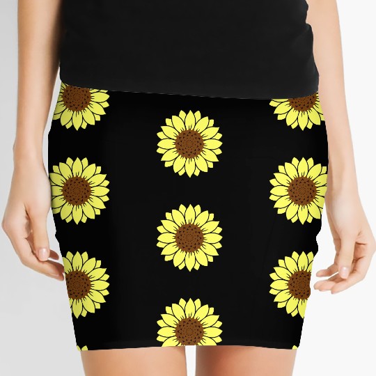 Sunflower Blossom Nature Art Women's Mini Skirts