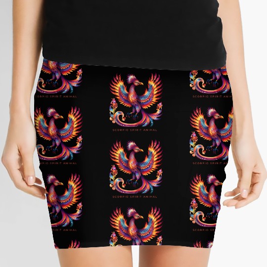 Scorpio Spirit Animal Phenix Alebrije Male Women's Mini Skirts