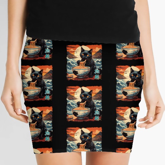 Cat Ramen Women's Mini Skirts