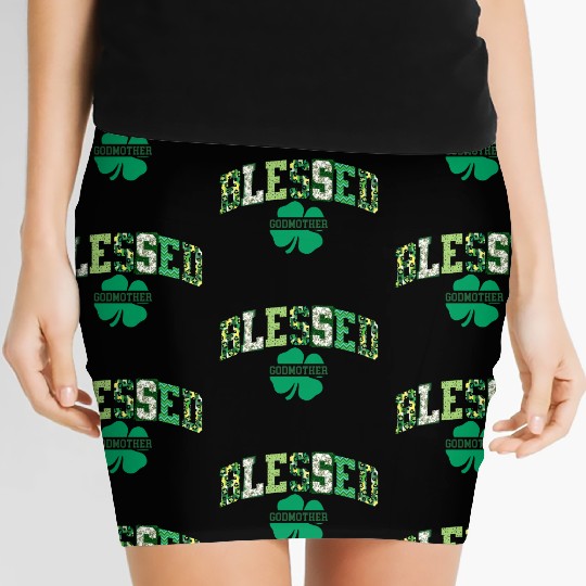 Blessed Godmother St Patricks Day Spring and Summe Women's Mini Skirts