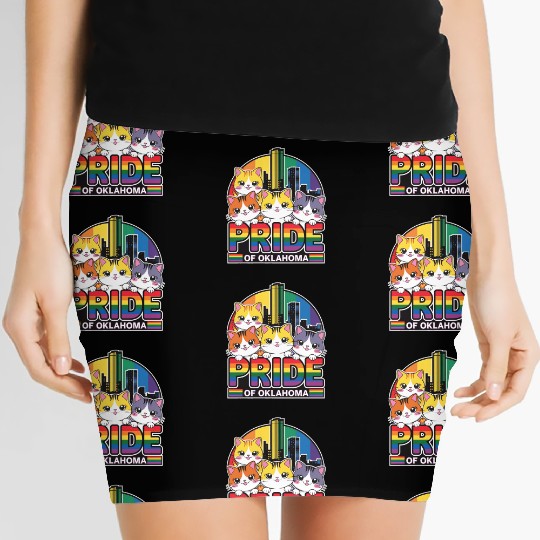 Pride of Oklahoma City USA Rainbow Flag Women's Mini Skirts
