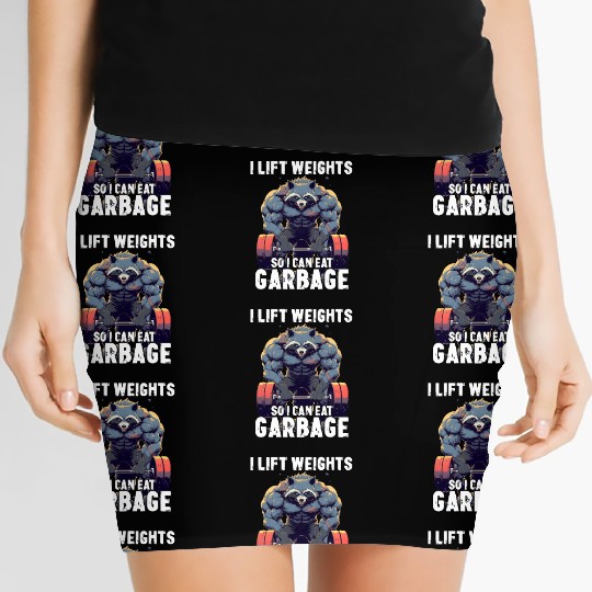 Weightlifting Workout Gym Raccoon Gift Women's Mini Skirts