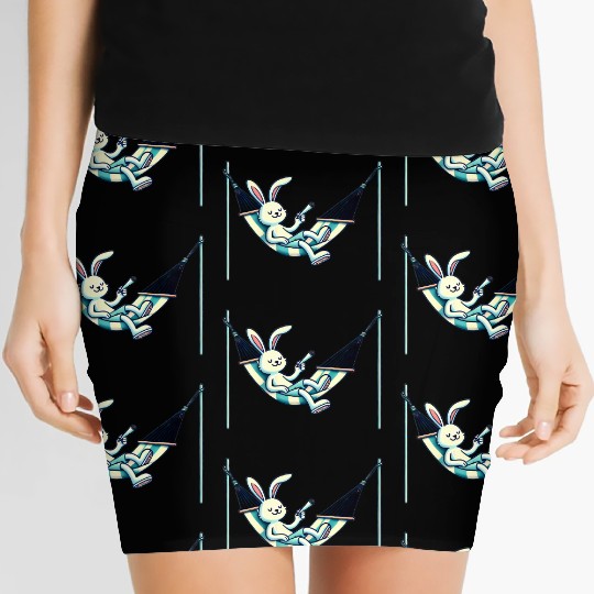 Chill Bunny Vibes: Easter Relaxation in Full Swing Women's Mini Skirts