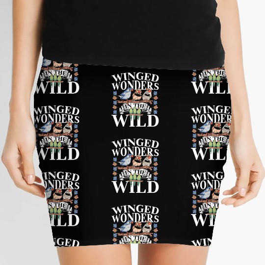 Birds on a Branch - Birding Bird Watching Bird Women's Mini Skirts