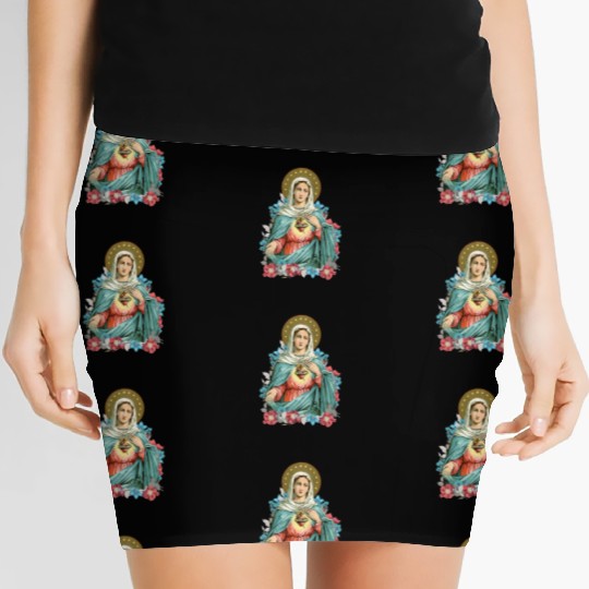 Immaculate Heart of Mary Blessed Mother Catholic Women's Mini Skirts
