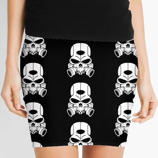 Mechanical Skull Art – Bold Cyberpunk Graphic 2 Women's Mini Skirts