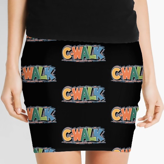 C-Walk Graffiti style typography Women's Mini Skirts
