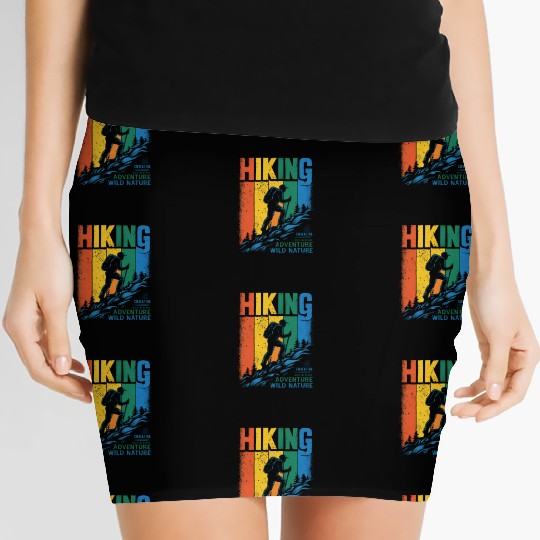 Colorful Hiking Adventure Design Women's Mini Skirts