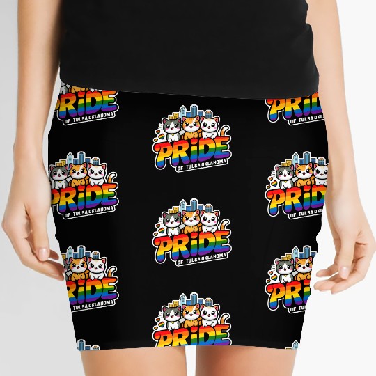 Pride of Tulsa City Oklahoma USA Rainbow Flag Women's Mini Skirts