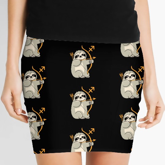 Sagittarius Zodiac Sloth Archer Adventure Women's Mini Skirts