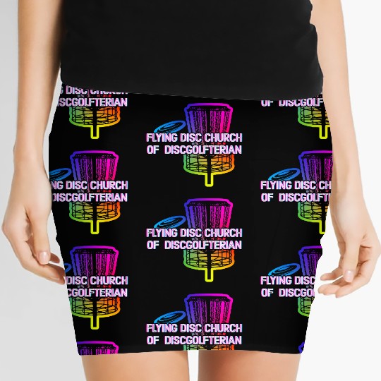 Flying Disc Church Funny Disc Golf Humor Golfer Women's Mini Skirts