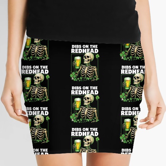 Dibs on the Redhead Skeleton St. Patrick's Day Women's Mini Skirts