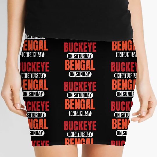 Buckey on Saturday Bengal on Sunday Artwork Women's Mini Skirts