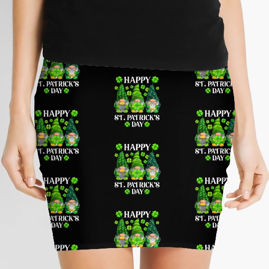 Happy St. Patrick's Day Gnomes Shenanigans Irish Women's Mini Skirts