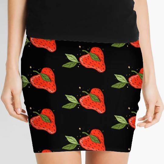 Heartfelt Strawberry Delight Women's Mini Skirts