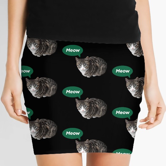 Meow, Cute Cat Design Women's Mini Skirts