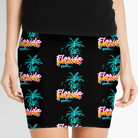 Florida Forever – Neon Palm Paradise Women's Mini Skirts