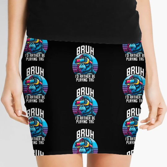 Bruh VR Gorilla Funny Gaming Virtual Reality Women's Mini Skirts