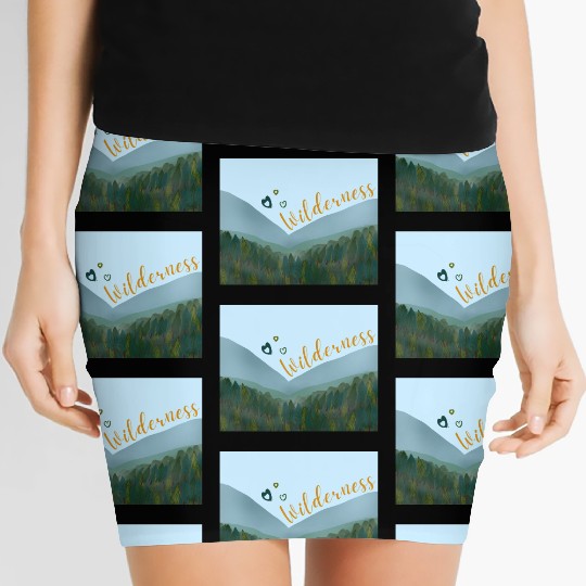 Love wilderness sticker, adventure, outdoors Women's Mini Skirts