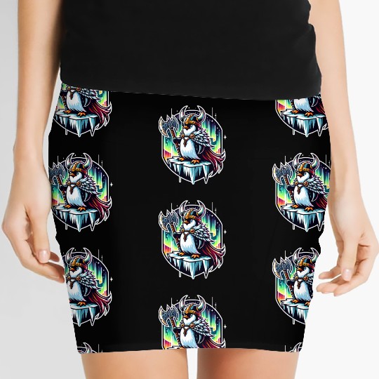 Viking Penguin Conquering Northern Lights Women's Mini Skirts