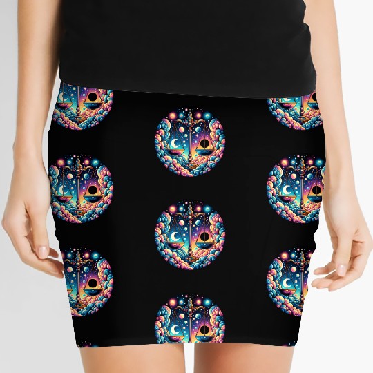 Libra - Celestial Scales of Balance Women's Mini Skirts