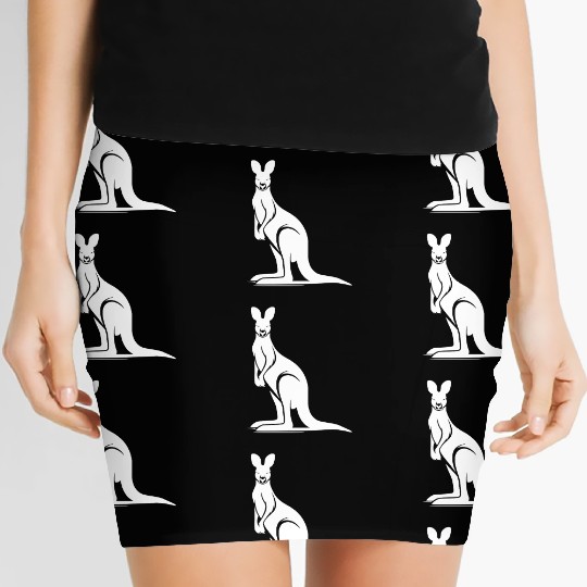 Marsupials Of The Wild Kangaroo Silhouette Women's Mini Skirts