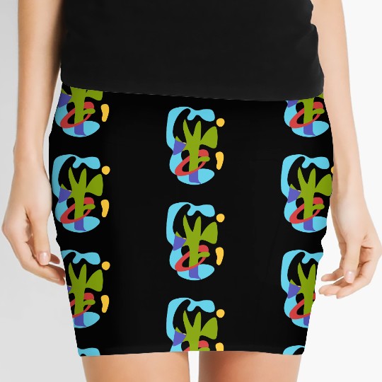 summer tropical wave - vintage abstract bauhaus Women's Mini Skirts