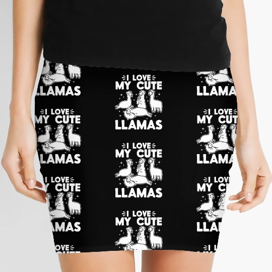 Llama Lover Alpaca Lover - I love my cute Llamas Women's Mini Skirts