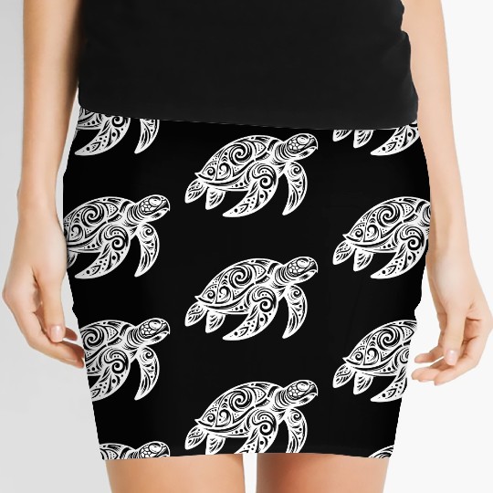 Ornamental Beauty Of A Sea Turtle Women's Mini Skirts