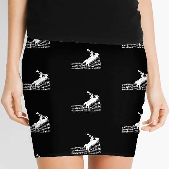 Musical Meerkat With Trumpet And Sheet Music Women's Mini Skirts