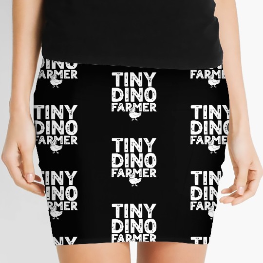 Dino Funny Dinosaur Farmer - Tiny dino farmer Women's Mini Skirts