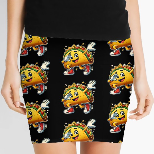 Dabbing Taco Cinco de Mayo Mexican Food Women's Mini Skirts