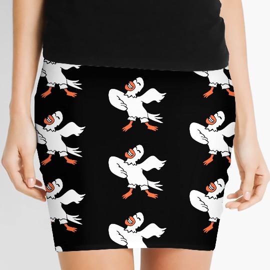 Seagull bird dances happily celebrates cheerful Women's Mini Skirts
