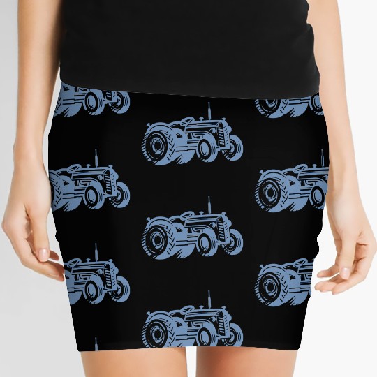 Tractor Silhouette Farmer Agriculture Women's Mini Skirts