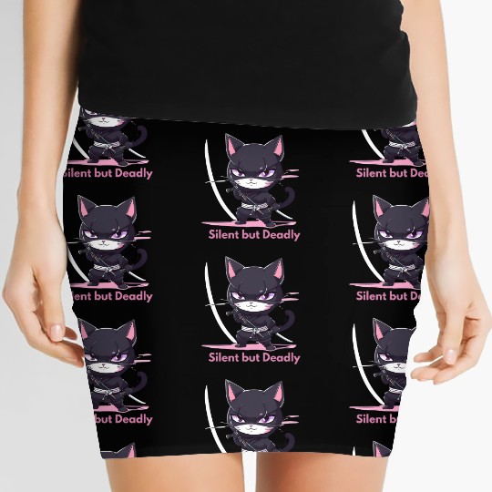 Silent But Deadly – Chibi Ninja in Action Women's Mini Skirts