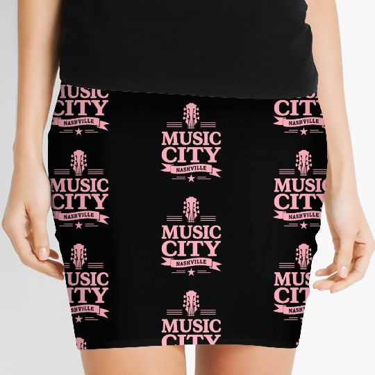 Music City Nashville Guitar Tennessee Women's Mini Skirts