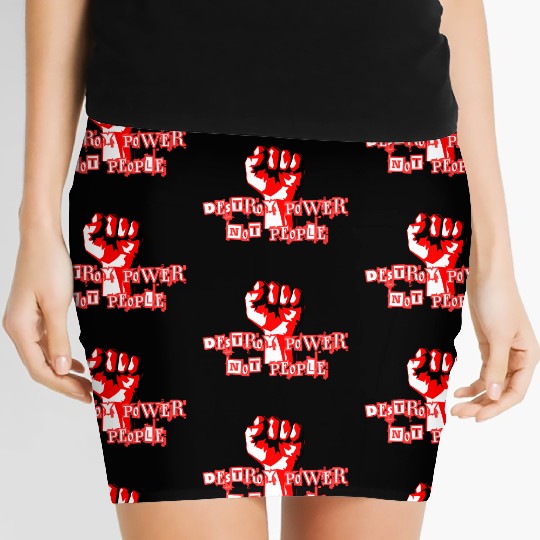 Anarchist Philosophy Destroy Power Women's Mini Skirts