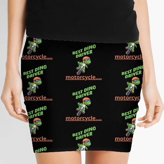 Crocodile riding a motorcycle Women's Mini Skirts