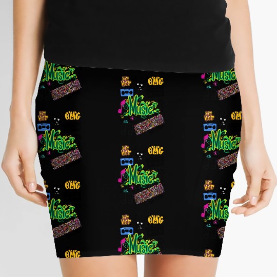 Graffiti Music Vibes – Urban Street Art Women's Mini Skirts