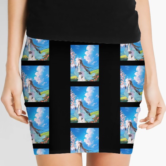Serene Blossom Anime Aesthetic Women's Mini Skirts