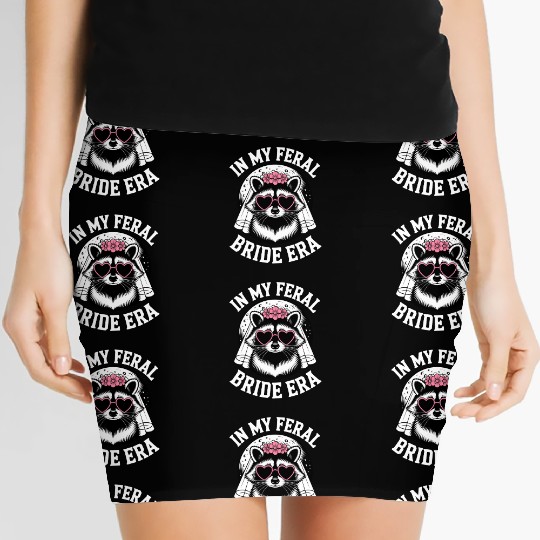 Feral Bride Era Design Raccoon Wedding Party Women's Mini Skirts