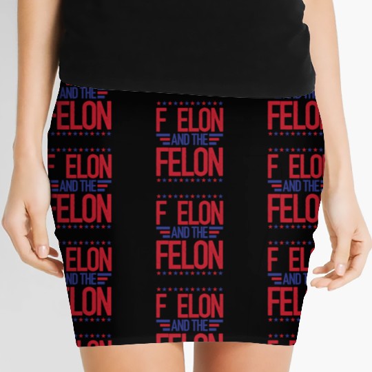 F Elon and the felon funny saying Anti Musk Women's Mini Skirts