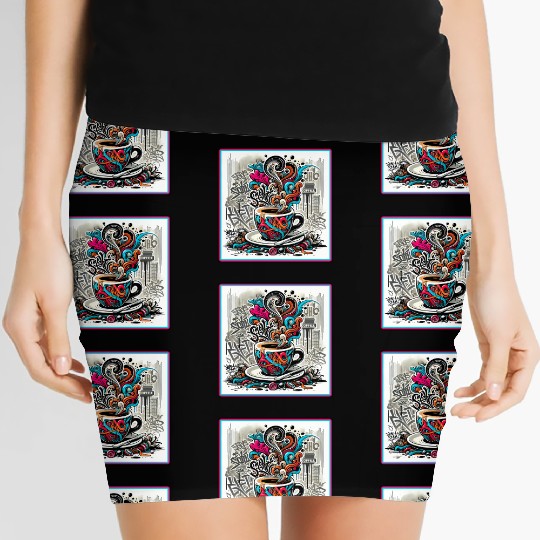 Espresso Graffiti Women's Mini Skirts
