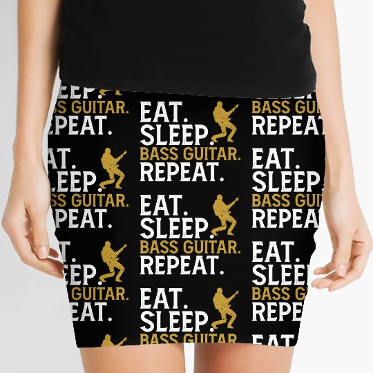 Eat Sleep Bass Guitar Repeat Women's Mini Skirts