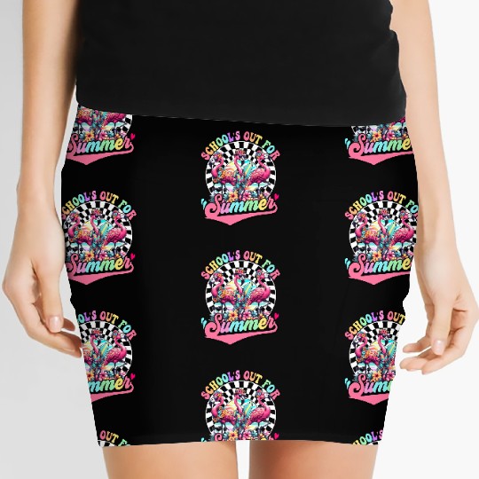 Schools Out For Summer Flamingo Teaches Students Women's Mini Skirts