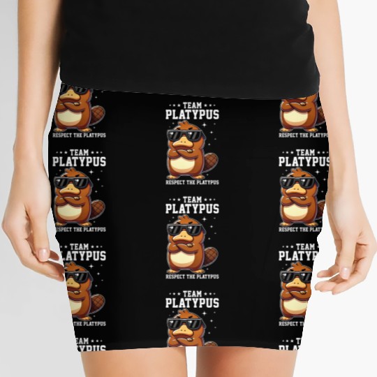 Funny Team Platypus Respect The Platypus Cool Women's Mini Skirts