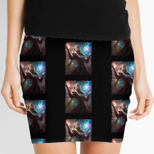 Magical Elf Sorceress under Starlight Women's Mini Skirts