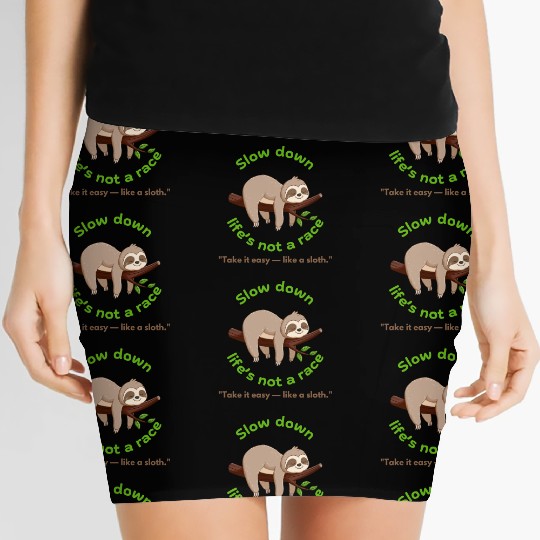 Take It Slow – Sloth Vibe Women's Mini Skirts for Kids & Youth